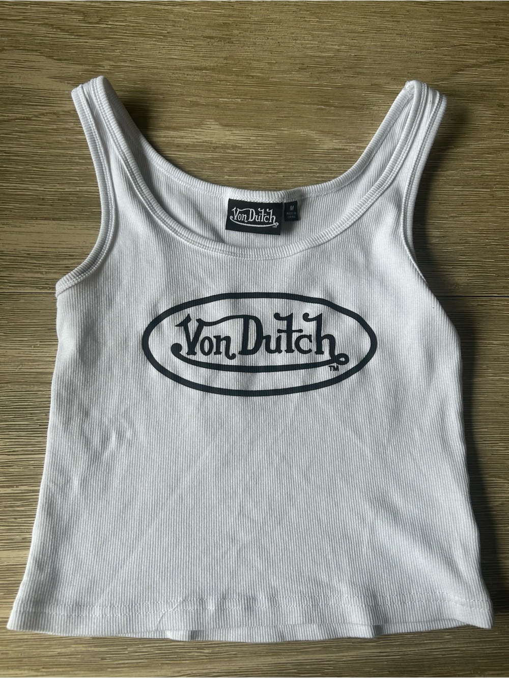 Von Dutch White Tank Top with Black Logo